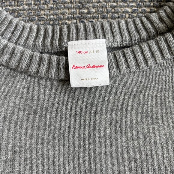Hanna Andersson Boys' Gray, Blue, Green 100% Cotton Striped Sweater Sz 140 (10) - Picture 3 of 3